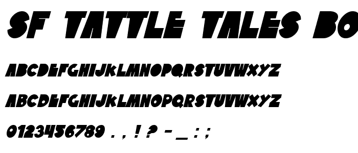 SF Tattle Tales Bold Italic font